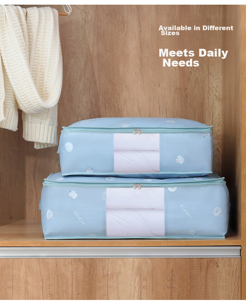 Baicaoyuan Storage Bags for Clothes And Quilts, Moving And Packing Bags, Small Dinosaur Design, Small Size, Pack of 4 13