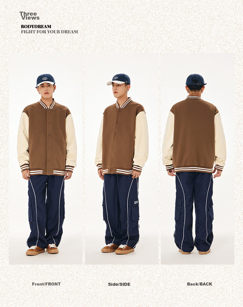 Baleno Men's Jacket, Spring And Autumn Style, Loose-Fitting American Street Style Baseball Jacket for Men, Pilot Jacket for Me 11