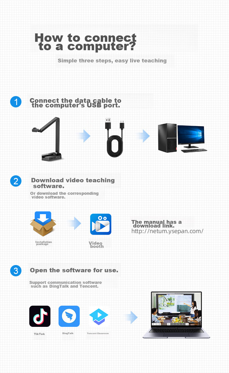 NTEUMM 16 Million Pixel High-Definition Video Document Camera, Exam Paper Teaching Projector, Calligraphy Painting Projection Live Streaming Camera Online Course Recording High-Speed Camera SD-9000 5