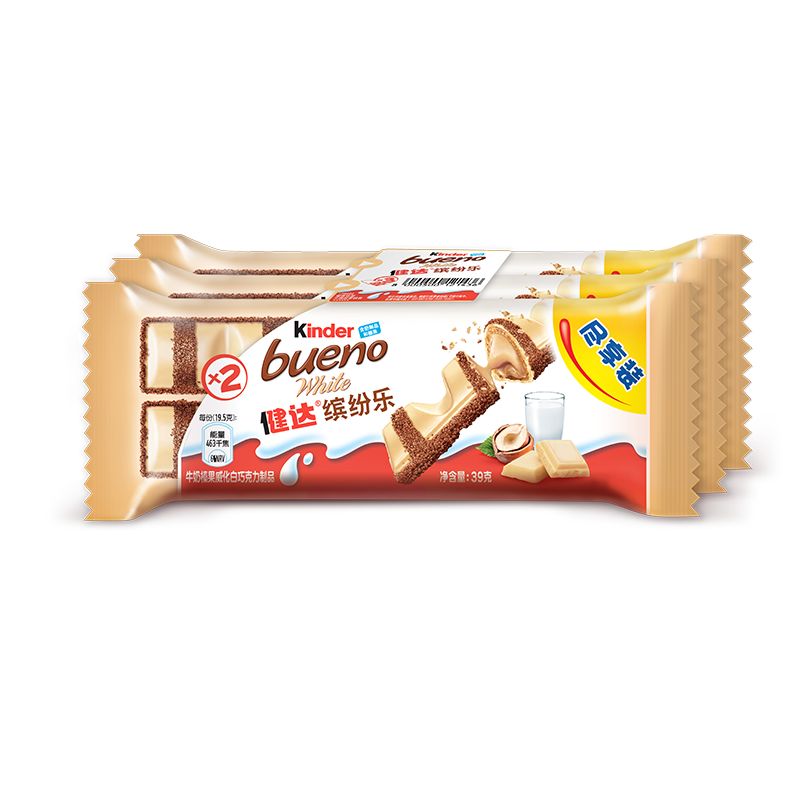 健达 缤纷乐白巧克力 3包6条装117g 休闲零食 糖果 生日礼物 零食