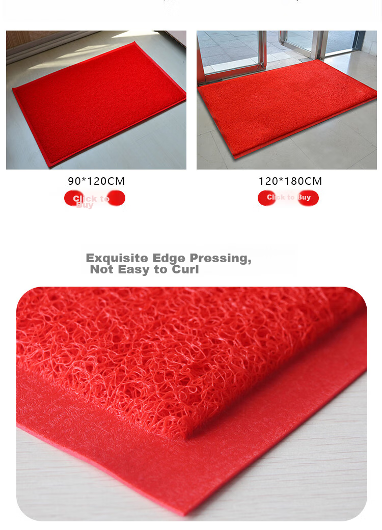 DIYIN Entrance Door Mat, Welcome Doormat, Waterproof Loop Pile Mat for Main Doorway, Non-Slip Mat, Red without Text, 50*70cm 9