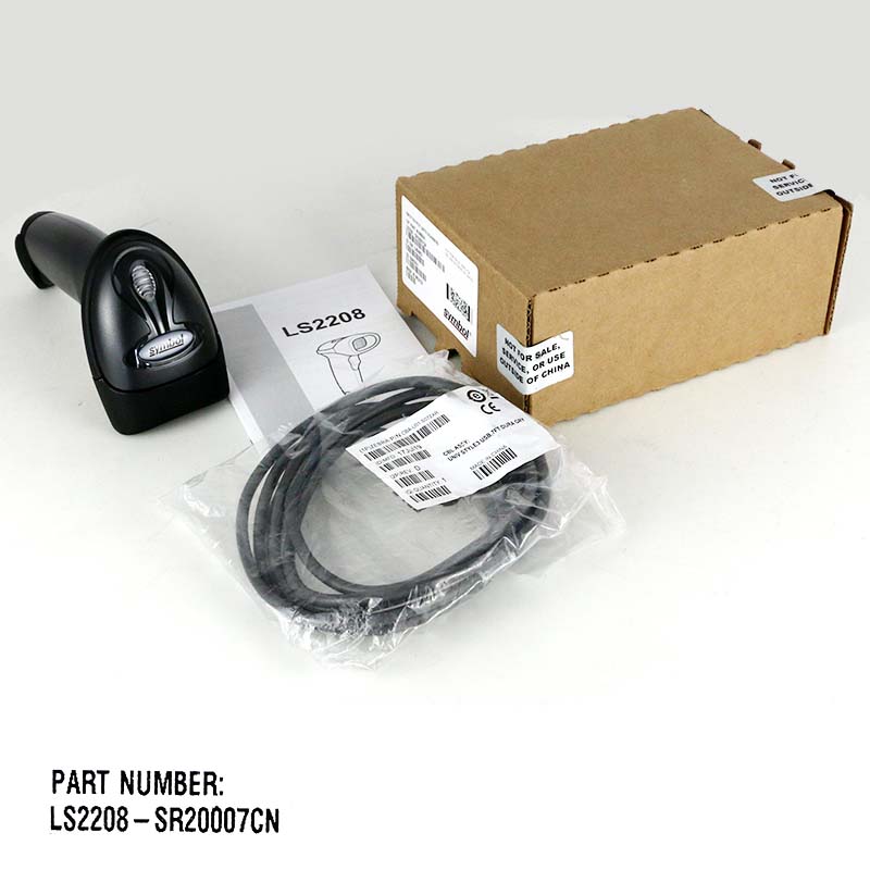 ZEBRA LS2208 1D Laser Barcode Scanner Gun, Scanner, Express Warehouse Inventory Barcode Gun, LS2208-SR Single Gu