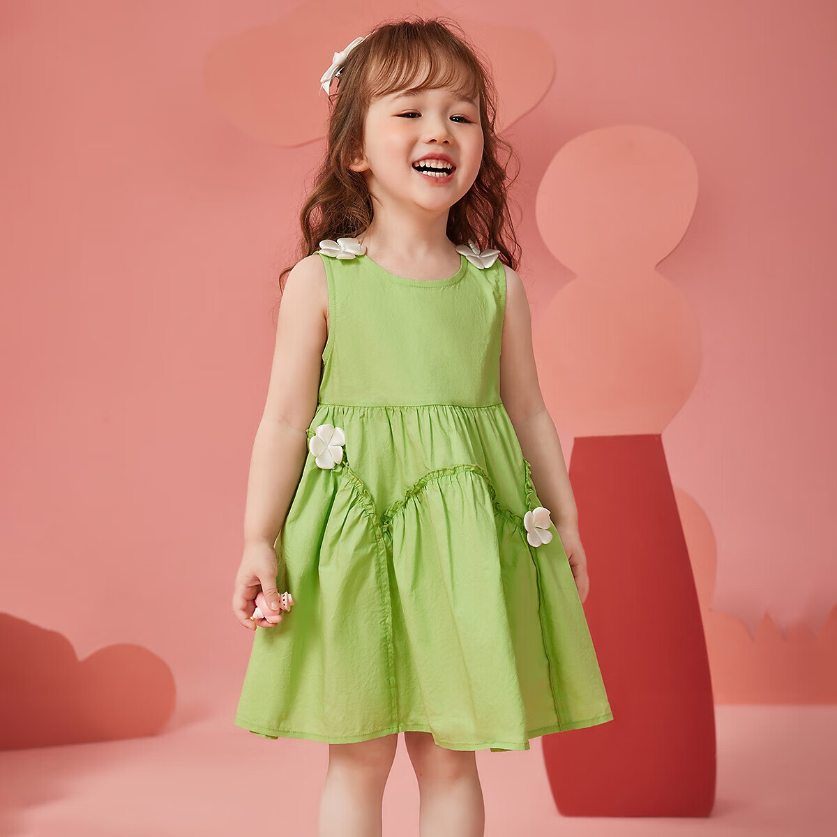 ASK JUNIOR Girls' Summer Dress, Children's One-Piece Dress, Toddler Fresh Spaghetti Strap Dress, Vacation Princess Dress