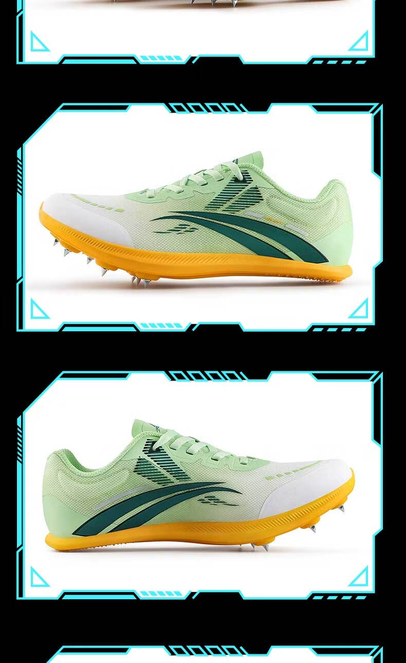 Wolandi Lightning 911 Black Base Spike Shoes, Thick-Soled Sprinting Track And Field Spikes, Physical Education Exam Shoes, Rimmuoying, Size 38 13
