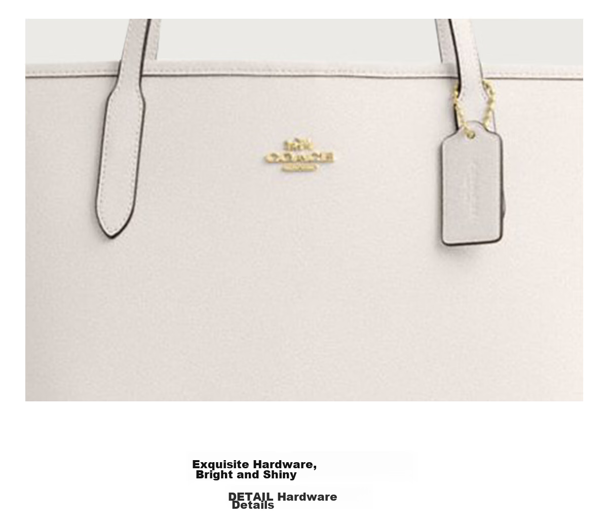 COACH [Brand Direct Supply] Women's Large Shoulder Tote Bag, White Leather CR111IMCHK, New Year Gift 9