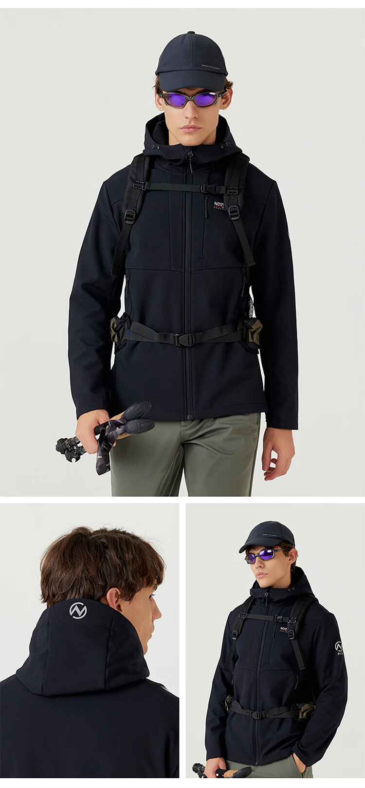 NORTHLAND [Baihulin] Outdoor Men's Windproof And Water-Resistant Soft Shell Jacket for Hiking And Mountaineering, Triple Protection Oil-Proof And Stain-Resistant Coat 19