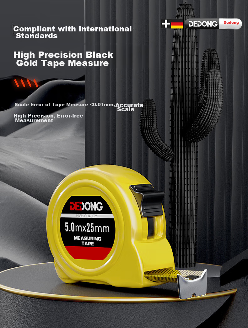 Dedong Steel Tape Measure, Authentic Precision Meter Ruler Box Ruler Stainless Steel Construction Site Engineering Special Anti-Cut Hand Ring Ruler High Precisio 2