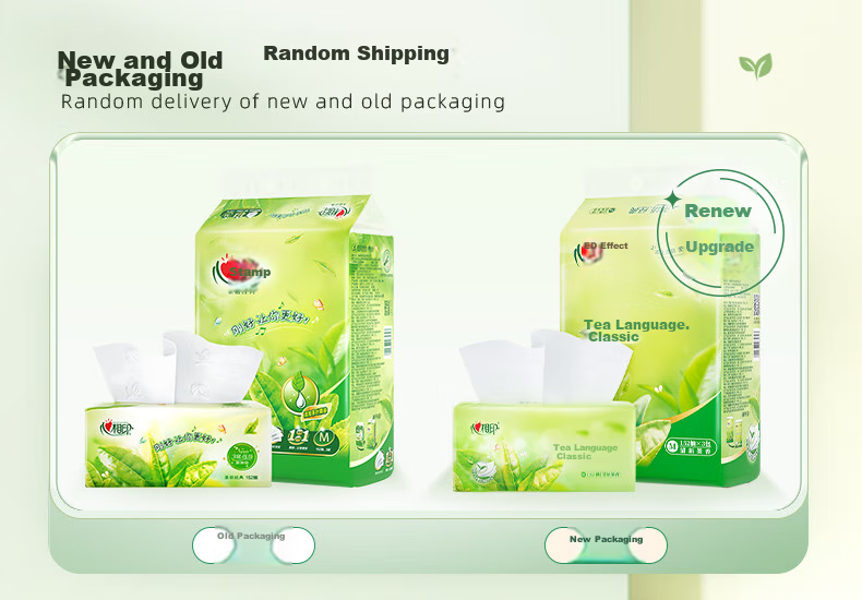 Mind Act Upon Mind Facial Tissues, Tea Language Series, 3-Ply, 152 Sheets*3 Packs Standard Size, 100% Virgin Wood Pulp, Soft Tissue Paper, New And Old Packaging 1