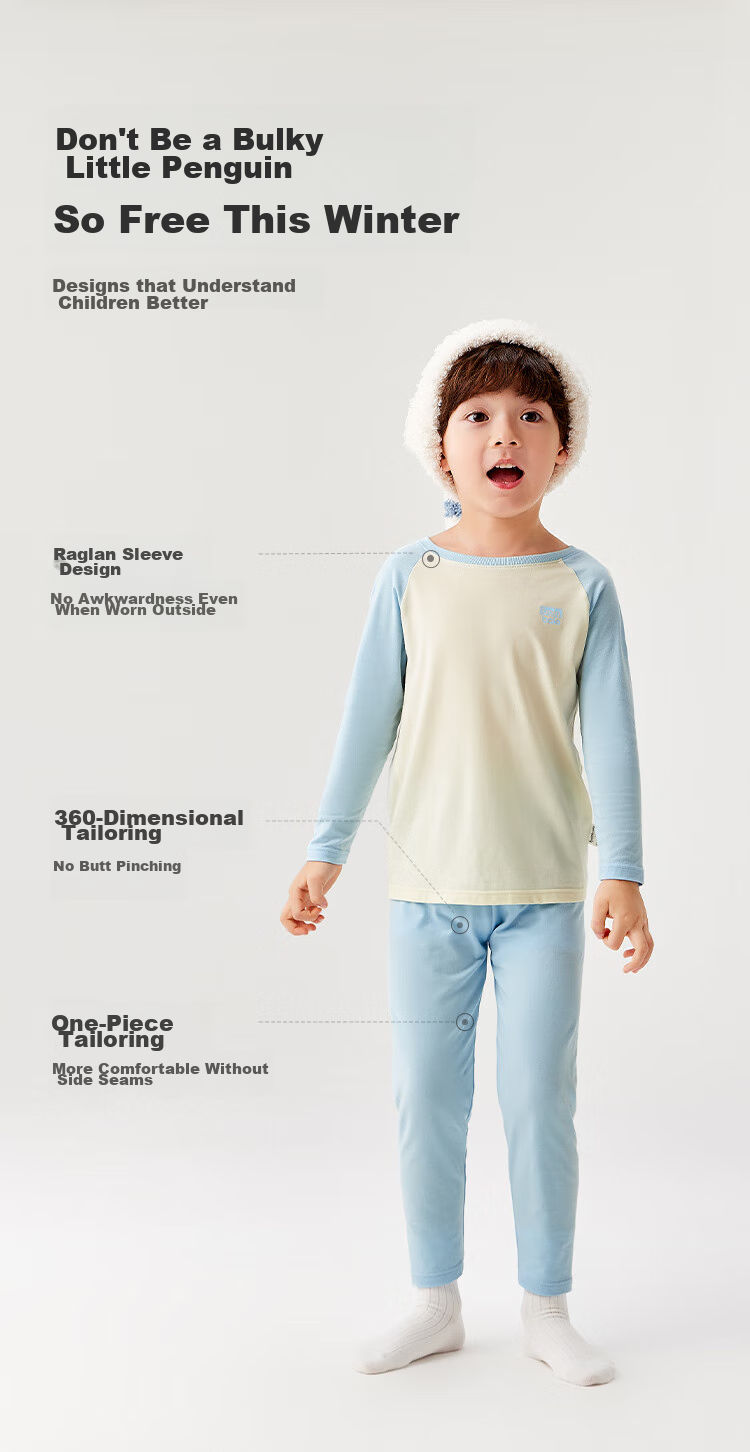 BALABALA Kids Autumn Underwear Set Boys Thermal Underwear Girls Pajamas Antibacterial for Small, Medium, Large Children 209325169204 8