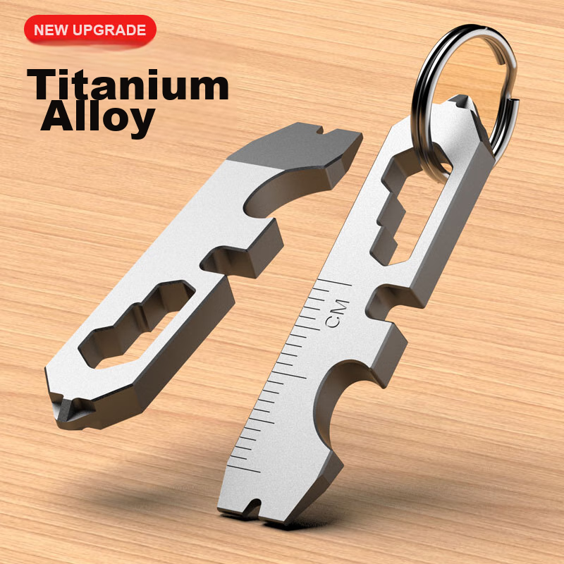 Laiben Titanium Alloy Keychain, Men's Pendant, Multifunctional Portable Bottle Opener, Package Opener, Small Tool for Opening Boxes