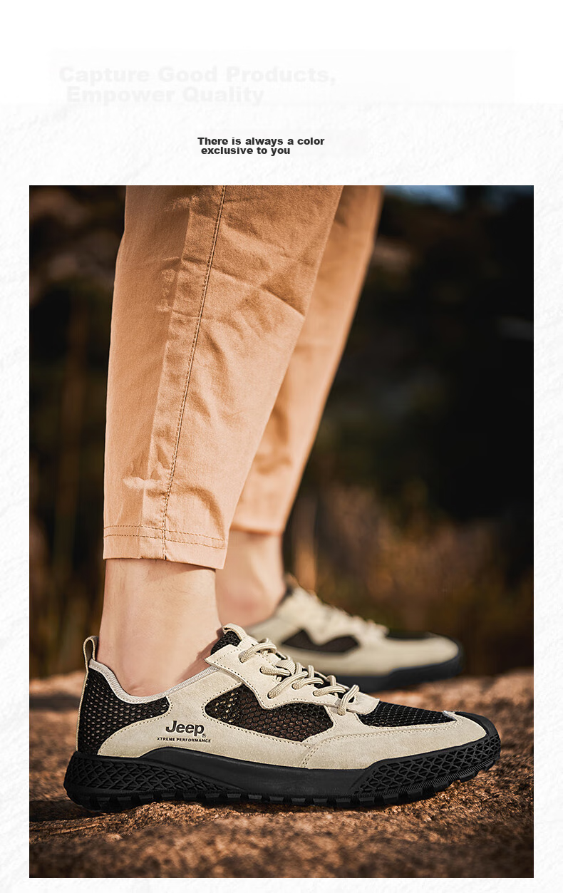 JEEP Hiking Shoes for Men, Outdoor Sports Shoes, Breathable Sandals, Wear-Resistant River Tracing Shoes, Mesh Running Shoes, Non-Slip Mountaineering Shoes for Me 3