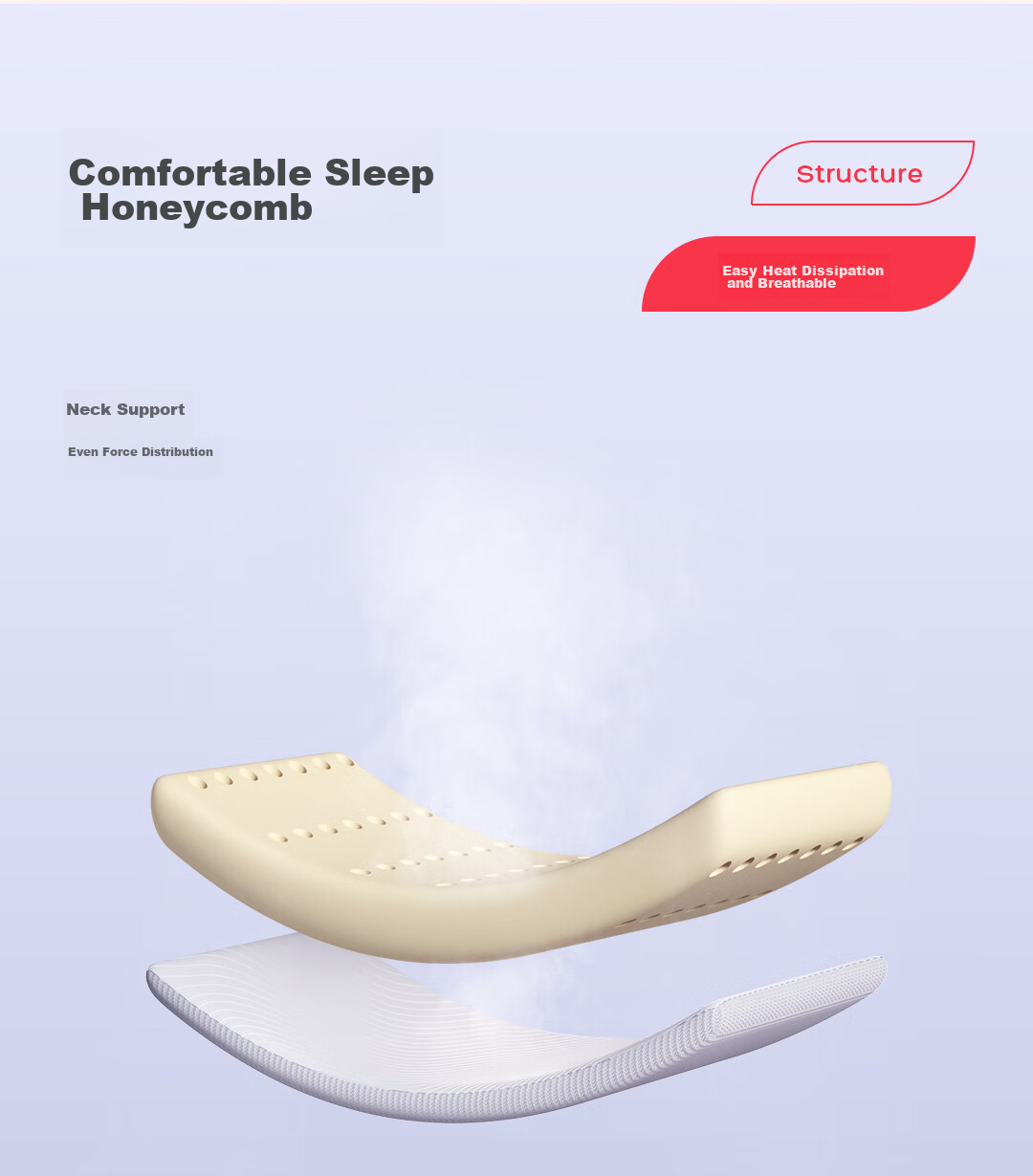 Caihongyoupin Latex Pillow, Imported Natural Latex Cervical Pillow, Class A Fabric Pillowcase + Pillow Core, Cat Belly Style, ZRM-W 15