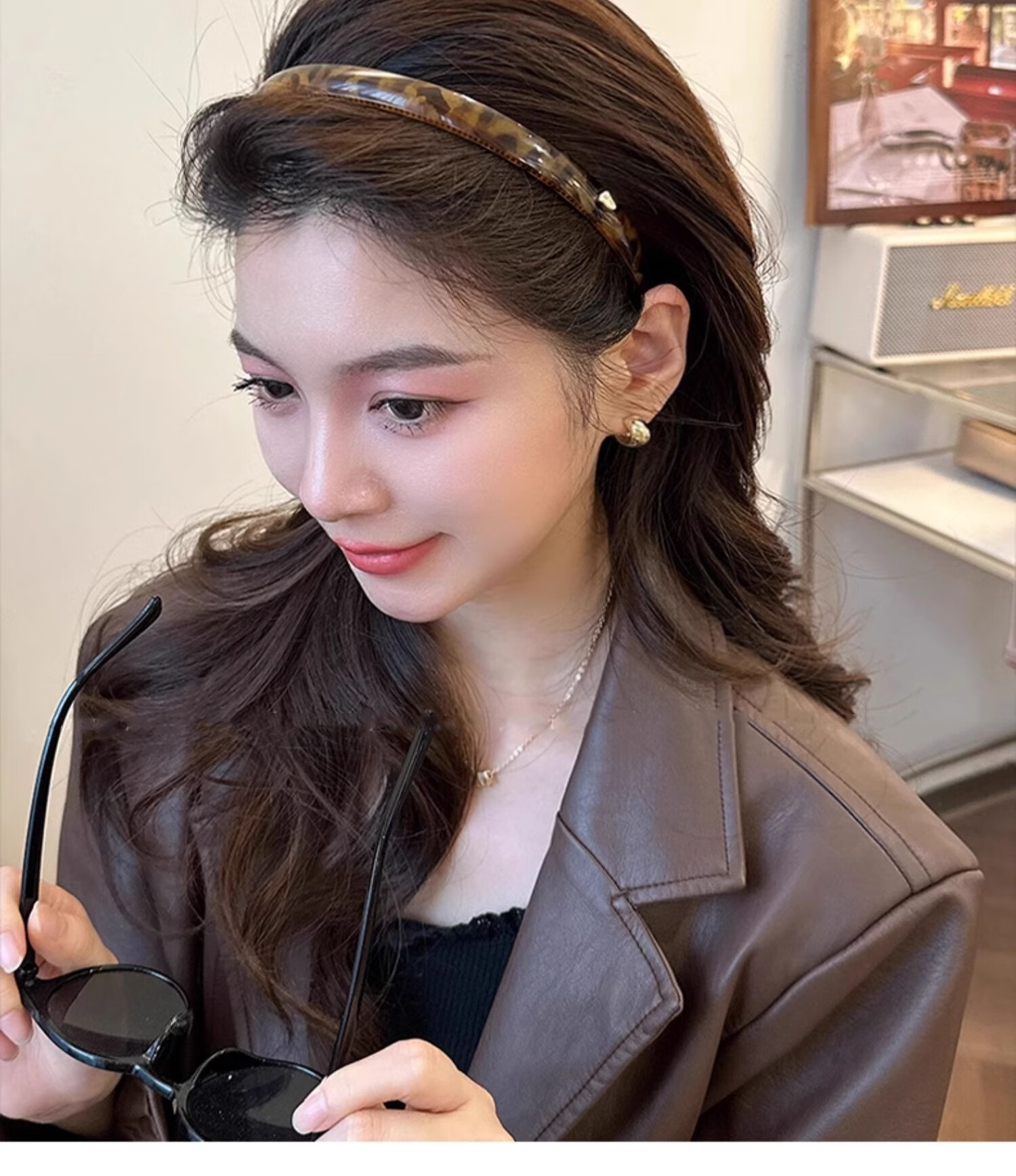 Xiangwan Headband, Vintage Leopard Print Hair Clip, Elegant And Versatile Women's Headwear for Going Out, Non-Slip Hairband, Mid-Autumn Festival Gift for Wome 15