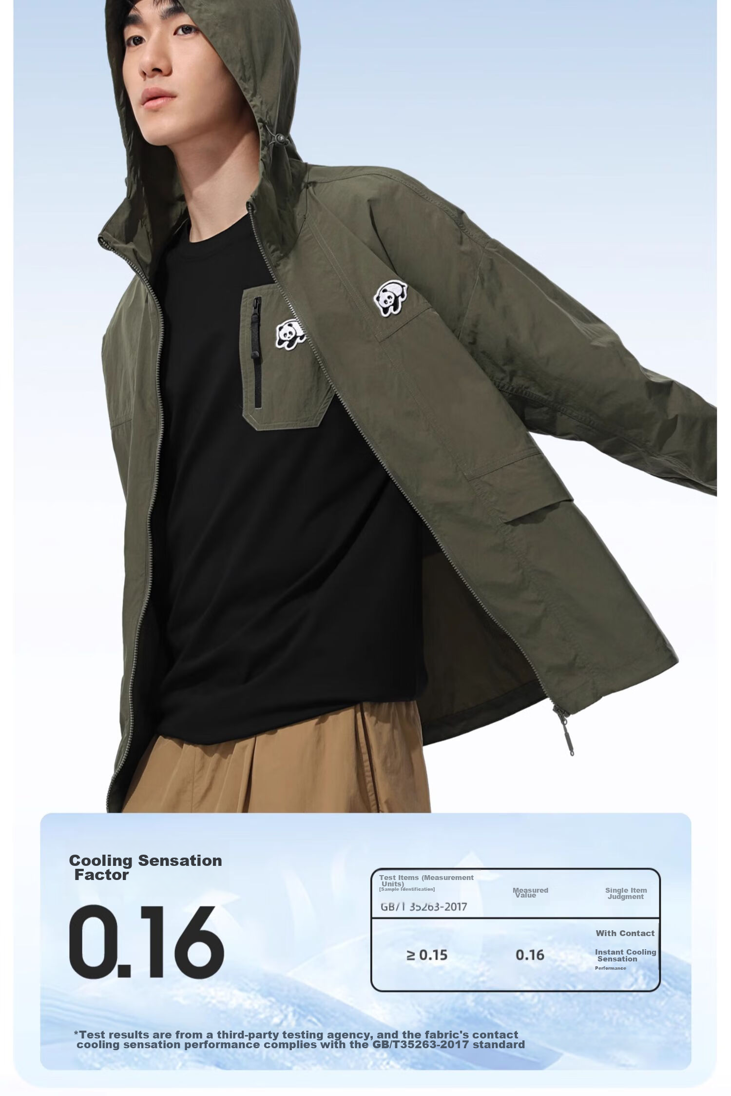 CAMEL Unisex Hooded Spring And Summer Outdoor Warm Waterproof Jacket, Couple's Coat [Panda Collaboration] 8154 L 4