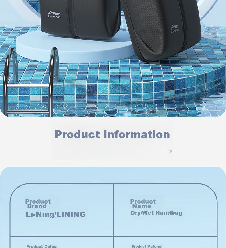 Li-Ning Swim Bag, Portable Waterproof Professional Large-Capacity Swimming Gear for Men And Women, Handheld Waterproof Swim Bag 7051 16