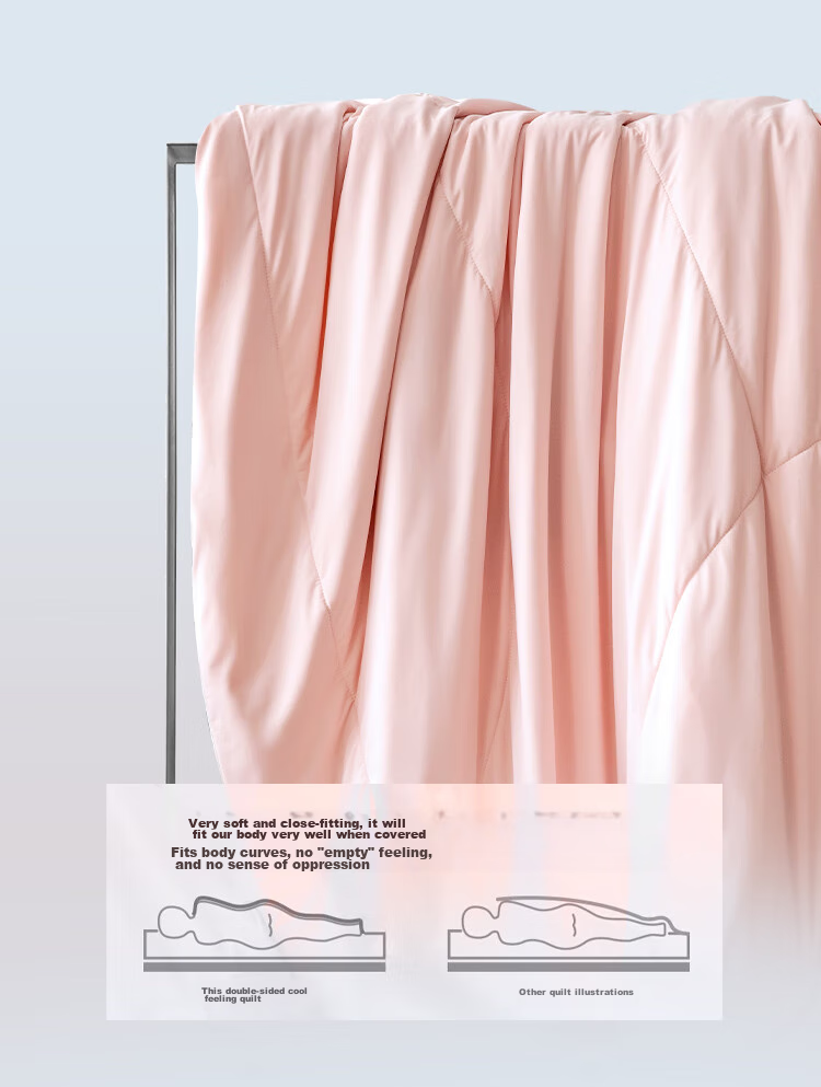 One's Member Double-Sided Cooling Quilt for Spring, Autumn And Summer, Children's Air Conditioning Quilt, Baby Blanket, Machine Washable, Light Mist Pink, 120*150cm 5