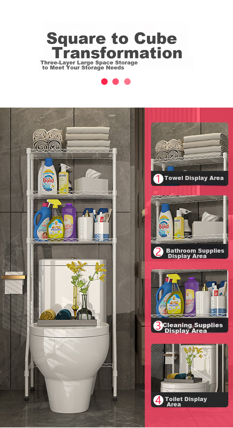 Chuanjing Washing Machine Storage Rack, Balcony Drum And Impeller Top-Loading Washer Shelf, Bathroom Storage Rack 3