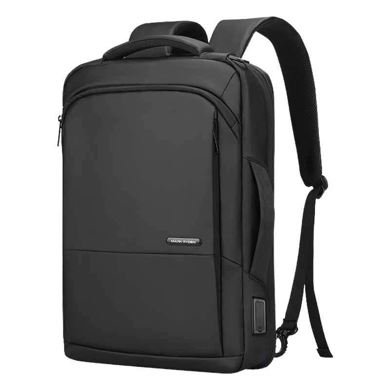 MARK RYDEN Backpack for Men, Multifunctional Briefcase, Business Casual Travel Bag MR9533 Upgraded Version in Elegant Black