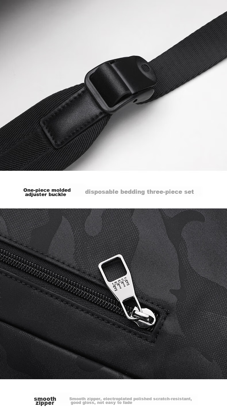 ELLE HOMME Men's Backpack, Large Capacity, Trendy Camouflage Fabric Backpack for Men, Fashionable Casual Laptop Bag, 00860 Black 11