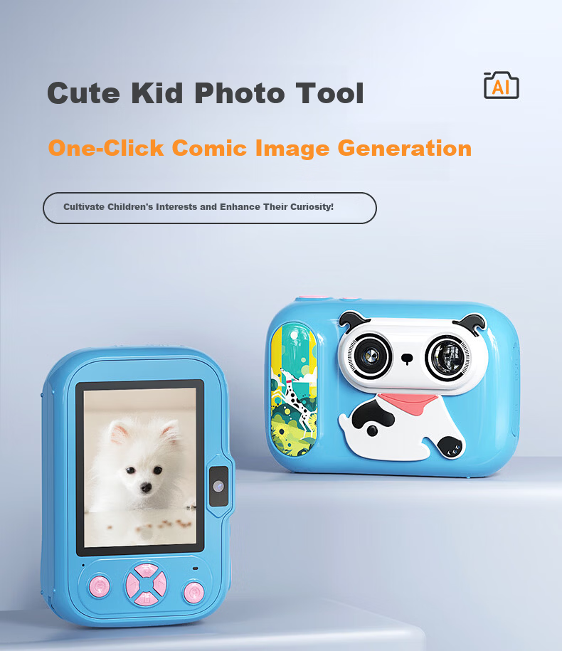 CAIZU 61 Children's Day Gift - A1 Kids Camera with Dual Front and Rear Lenses, Student Photo Recognition Early Education Learning Machine, AI Educational Dialogue Storytelling Camera 4
