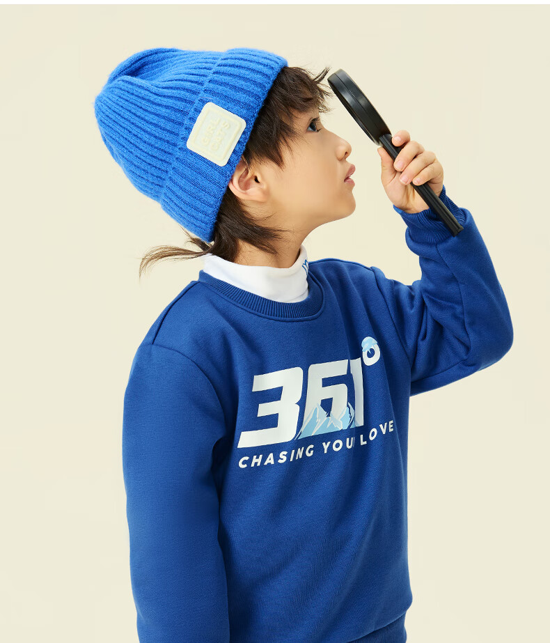 361° Kids Hoodie Autumn Winter 25 Fleece Lined Pullover Sweatshirt for Boys and Girls Ages 3-14 Blue 170 30