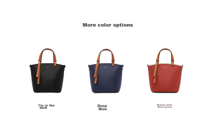 HONGU Women's Handbag, Leather Bucket Bag, Ladies' Tote Bag, Shoulder Bag, Crossbody Bag, 38cm Goddess Day Gift 5