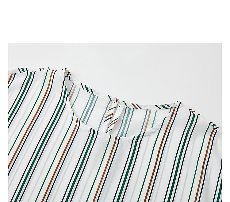 Dme [Line Aesthetics] Summer French Retro Striped Shirt Silky Soft Comfortable Chiffon Slimming Blouse for Women 13