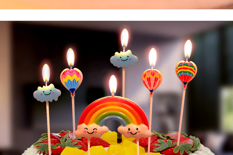 Yanyi Birthday Candles Party Cake Decoration Scene Setup Kids Cartoon Creative Colorful Insert Card Set 19