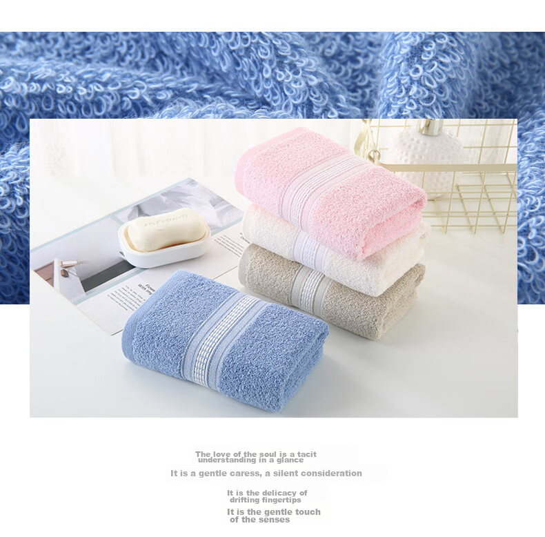 KING SHORE Pure Cotton Towels, Soft And Highly Absorbent Face Towels, Home-Use Grade A Pure Cotton Sports Towels, 2-Pack, Blue/red 5