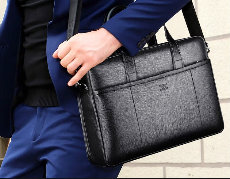 SEPTWOLVES Briefcase for Men, Top-Grain Leather Business Shoulder Crossbody Large Capacity 15.6-Inch Laptop Handbag, Holiday Gift 17
