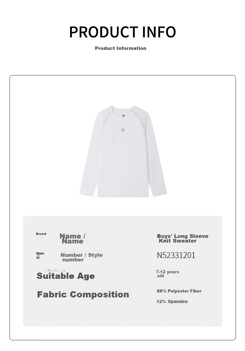 361° Children's Clothing, Kids' Long-Sleeve Sweater for Spring 2026, Boys And Girls Aged 3-14, Color Block Knit Top, White, Size 110 28