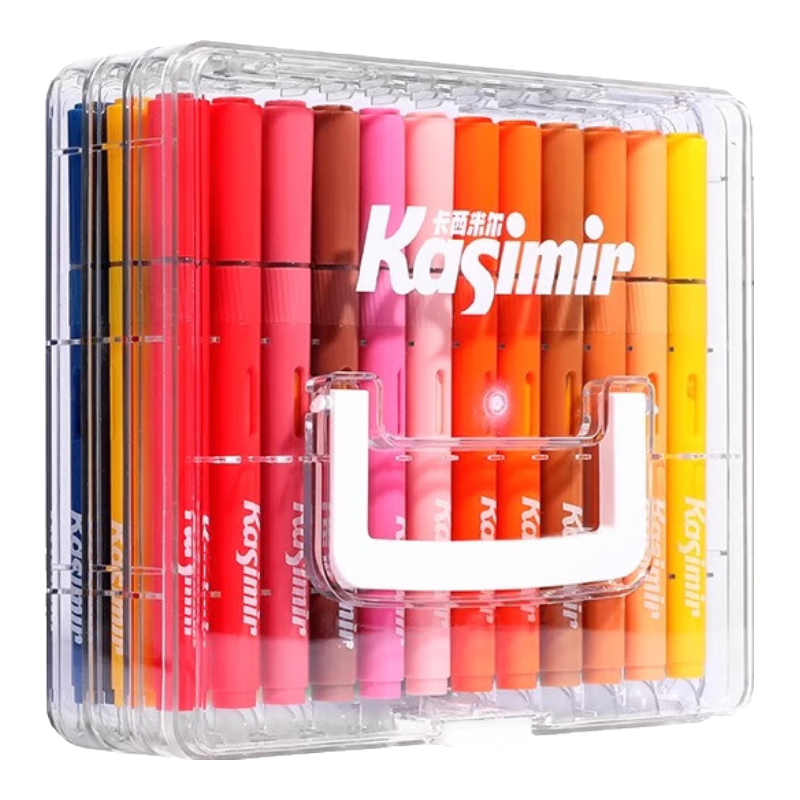 Kasimir 36-Color Direct Liquid Acrylic Markers with Soft Tips, for Primary School Students, Stackable, Art Paint Pens, Drawing Tools, Back-To Gift, Birthday Gift, Watercolor Pens