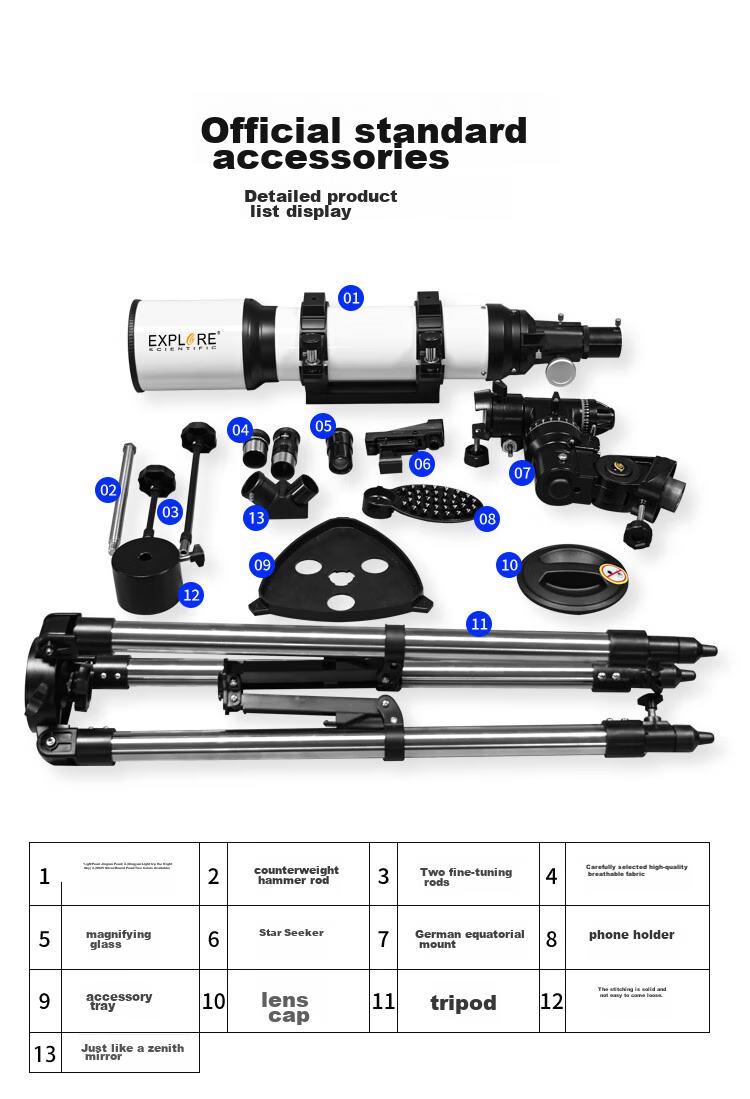 EXPLORE SCIENTIFIC Astronomical Telescope for Deep Space Stargazing, High Definition, High Magnification 10000x, Space Student Telescope 102eq 23