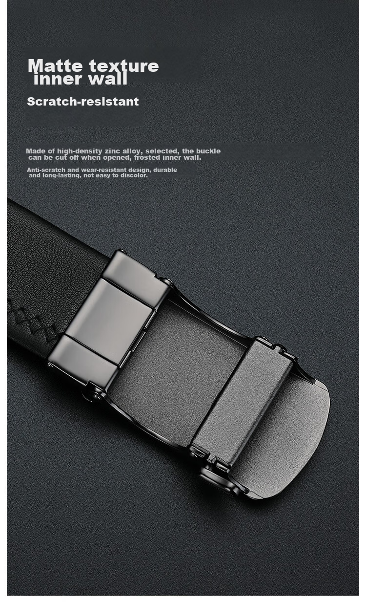 Goldlion Men's Automatic Buckle Belt, Exquisite High-End Wooden Gift Box Packaging, Business Trouser Belt, Birthday Gift 6
