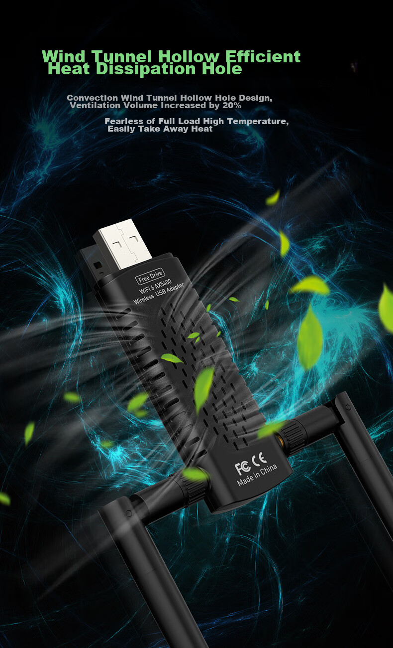 EDUP AX5400M Driverless WiFi 6 Wireless Network Adapter USB3.0 Gigabit High-Speed Gaming 5G High-Power External Desktop Laptop WiFi Receiver EP-AX1671S 6