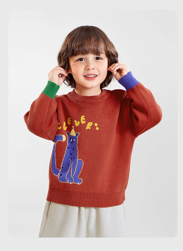 Ciciibear [Anti-Pilling Static Electricity], Ciciibear Boys' Sweater Autumn And Winter Style, Baby Red Children's 2024 New Top Winter Seaso 17