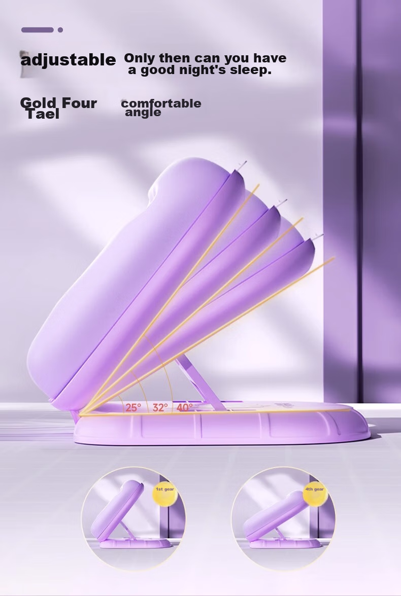 Mixiaoshu Nap Pillow for Primary And Secondary School Students, Classroom Nap Aid, Foldable Ice Silk Pillow for Children in Summer, Purple 3