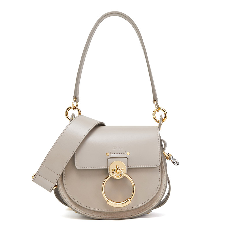 克洛伊 chloe 女士小号tess系列黑葡萄干色牛皮马鞍包 chc18ws153a37