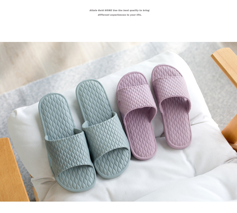 GUOLUOFEI Slippers for Men, Indoor Non-Slip Shower Bathroom Floor Flat Sole Couple Slippers for Women, Pink, Size 36-37 4