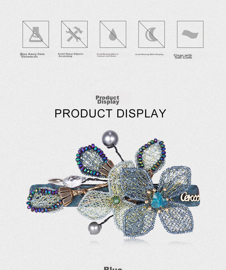 Cercoo Embroidered Butterfly Hair Clip, Crystal Barrette, Rhinestone Straight Clip, Hair Bun Clip, Side Clip, Versatile Hair Accessory, Elegant Gift for Girlfriend 8