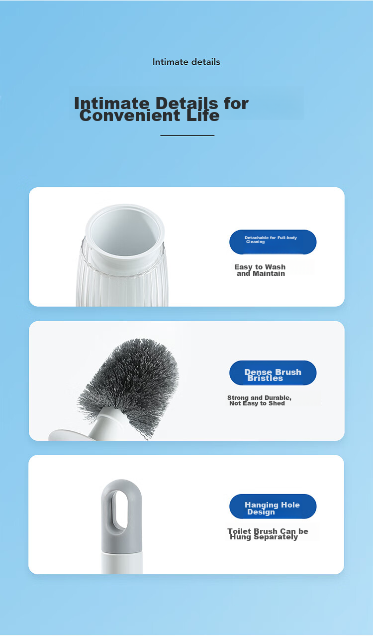 LYNN Wall-Mounted Toilet Brush Set, Drainable, Bathroom Cleaning Brush, No Dead Angle Cleaning, 1 Set 10