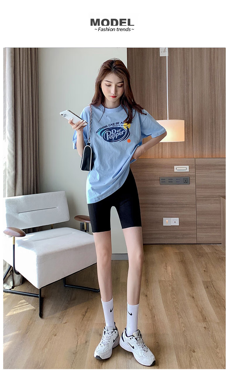 LangSha High-Waisted Tummy Control And Butt-Lifting Shorts for Women, Thin Seamless Shark-Shaped Floating Safety Shorts, Knee-Length Undershorts 21