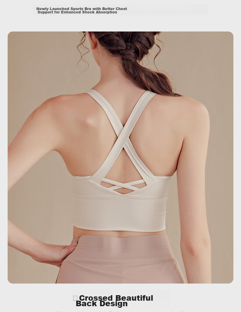 XUEXIMAN Sports Bra for Women, Beautiful Back Design, High-Impact Crossback, Anti-Shock, Push-Up, Anti-Sagging, Fitness Vest, Yoga Bra 6