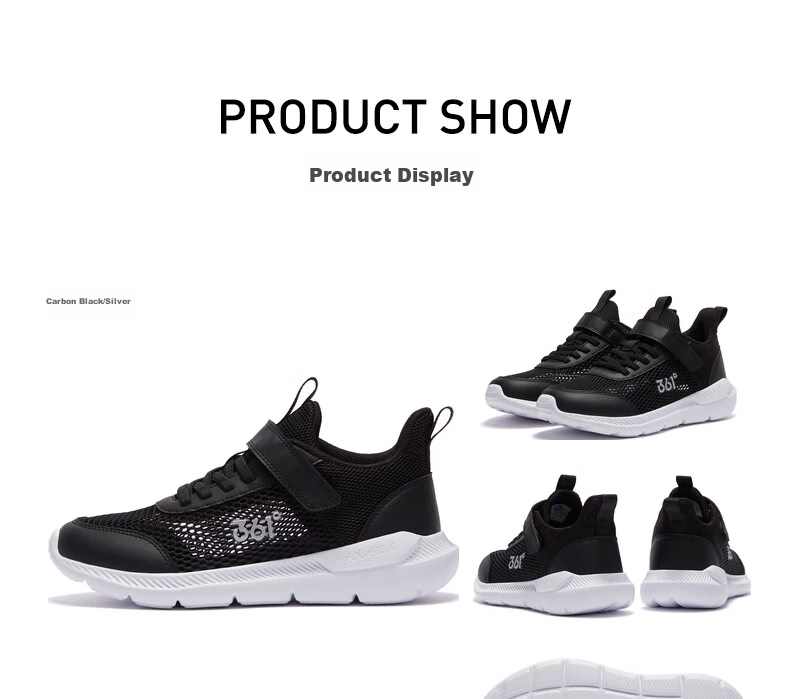 361° Children's Running Shoes Summer 2026 Boys And Girls 3-12 Years Old Lightweight Large Mesh Running Shoes Black Size 34 45