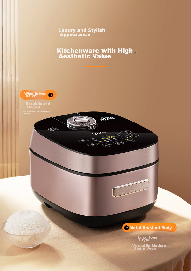 Midea Titanium-Free Fluorine-Resistant Celadon Pot Thickened Rice Cooker Petal IH Series Smart Electromagnetic Heating Household Electric Rice Cooker for Cooking Rice And Porridge [Same As Offline Model] CFB4097H 15