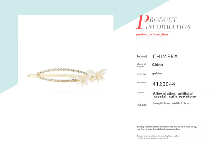 CHIMERA Butterfly Hair Clip, Side Clip, Bangs Clip, Simple Barrette, Hair Accessory for Women, Mid-Autumn Festival Gift 3