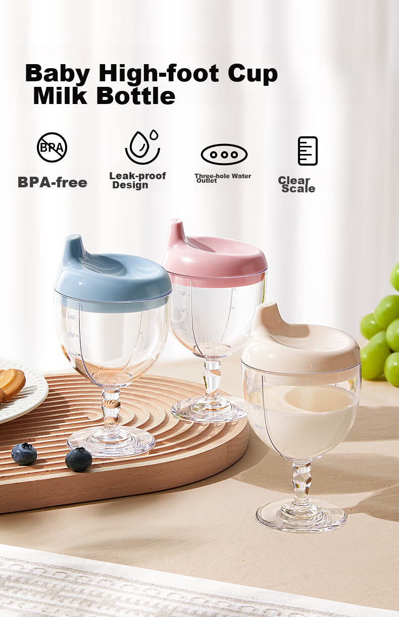 COOKSS Squeeze Cup Training Drinking Cup Baby Silicone Spout Cup Straw Bottle for 6+ Months Baby 1