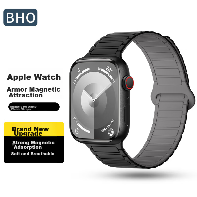 BHO [Over 1 Million Sold] Apple Watch S12 Band, Magnetic Silicone Strap for Apple Watch S12, Compatible with IWatch S11/10/9/ultra4/se3, Women's Watch Band