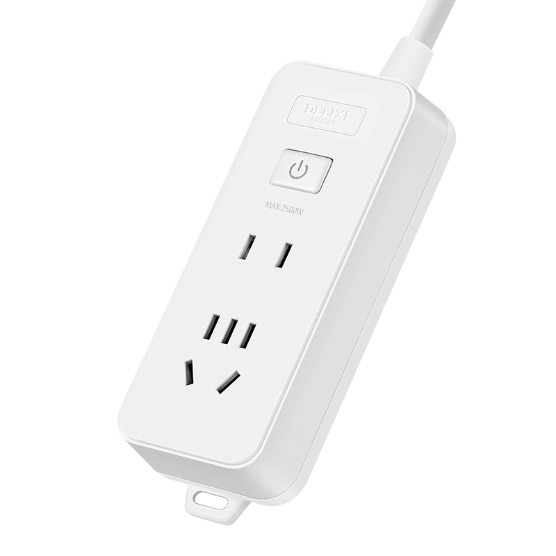 DELIXI 3C Certified National Standard Socket/power Strip/outlet Strip/power Bar/power Board/power Extension Cord, Two-Outlet Combination with 1-Meter Master Switch