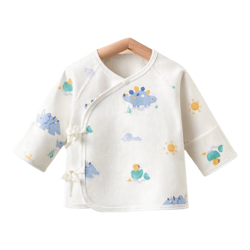 AIBEDILA Newborn Baby Half-Back Shirt, Pure Cotton Class A Top, Long-Sleeve Infant Clothing for Birth to 3 Months, Belly Protection Shirt, Size 52